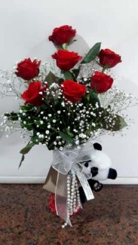 cam fanus içinde 7 Adet gül