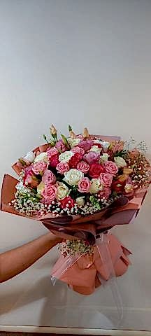 karışık renk gül buketi 35ADET